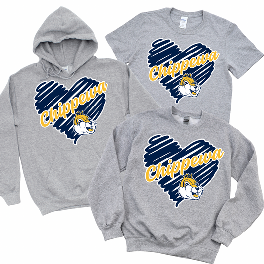 Chippewa Heart | Chippewa Spiritwear Fundraiser | LI Spirit & Sports Apparel