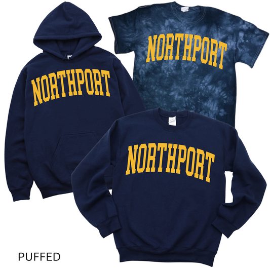 Puffed Varsity Northport - Navy | Pulaski Road Spiritwear Fundraiser | LI Spirit & Sports Apparel