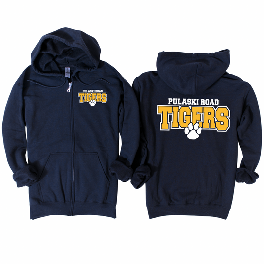 Pulaski Tigers Zip-Up Hoodie | Pulaski Road Spiritwear Fundraiser | LI Spirit & Sports Apparel