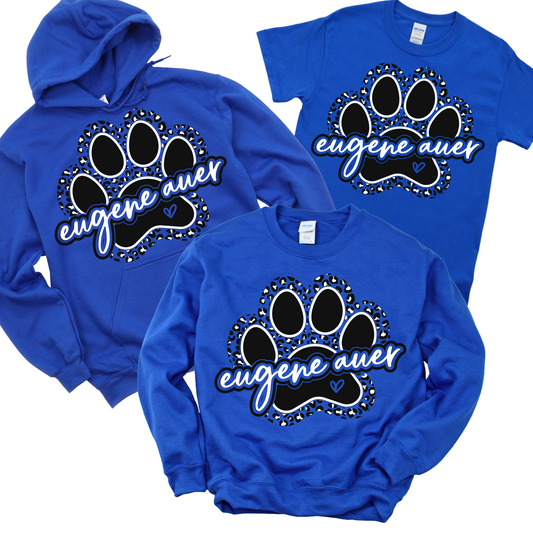 Eugene Auer Leopard Paw Print | Eugene Auer Spiritwear Fundraiser | LI Spirit & Sports Apparel