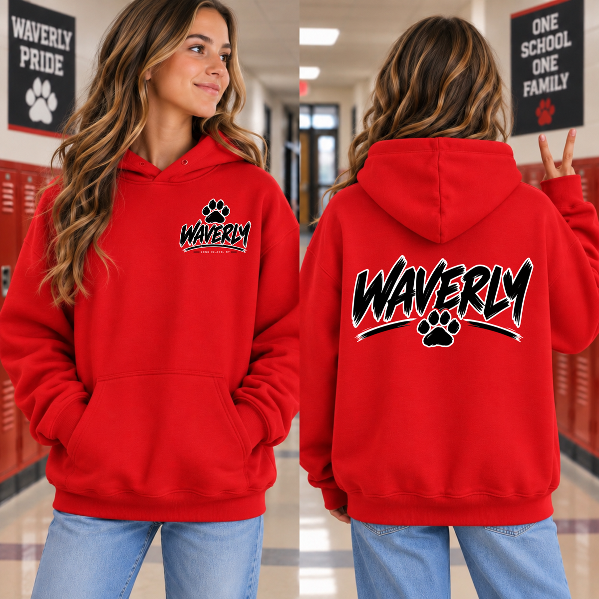 Waverly Edge - Red | Waverly Spiritwear | LI Spirit & Sports Apparel