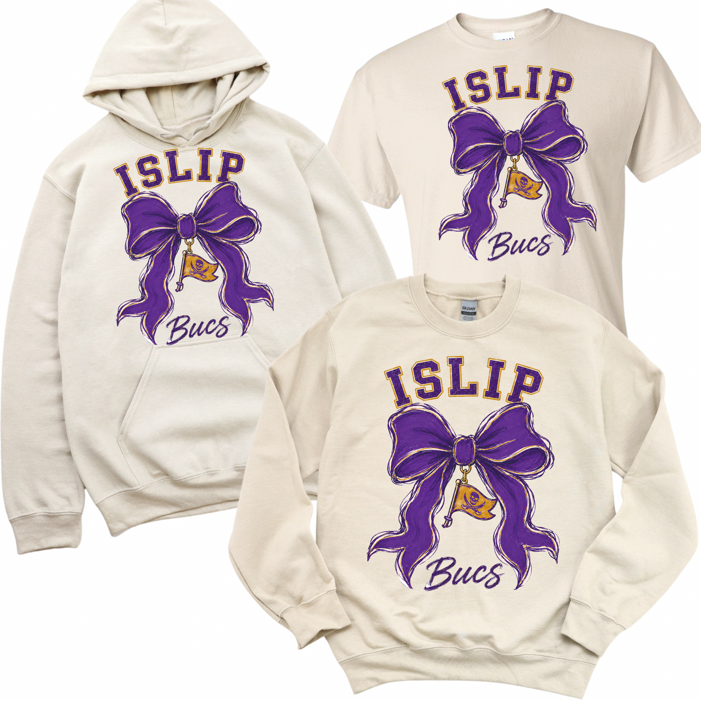 Bucs Bow - Sand | Sherwood Elementary Spiritwear Fundraiser | LI Spirit & Sports Apparel