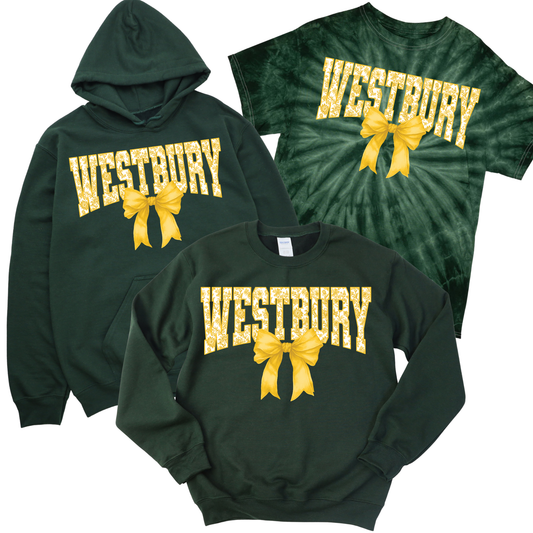 Westbury Coquette Bow - Forest Green | Dryden Elementary Spiritwear Fundraiser | LI Spirit & Sports Apparel