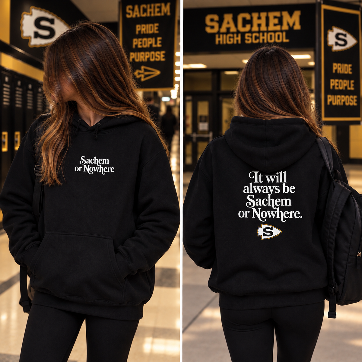 Sachem or Nowhere (Gold) - Black | Sachem Apparel | LI Spirit & Sports Apparel
