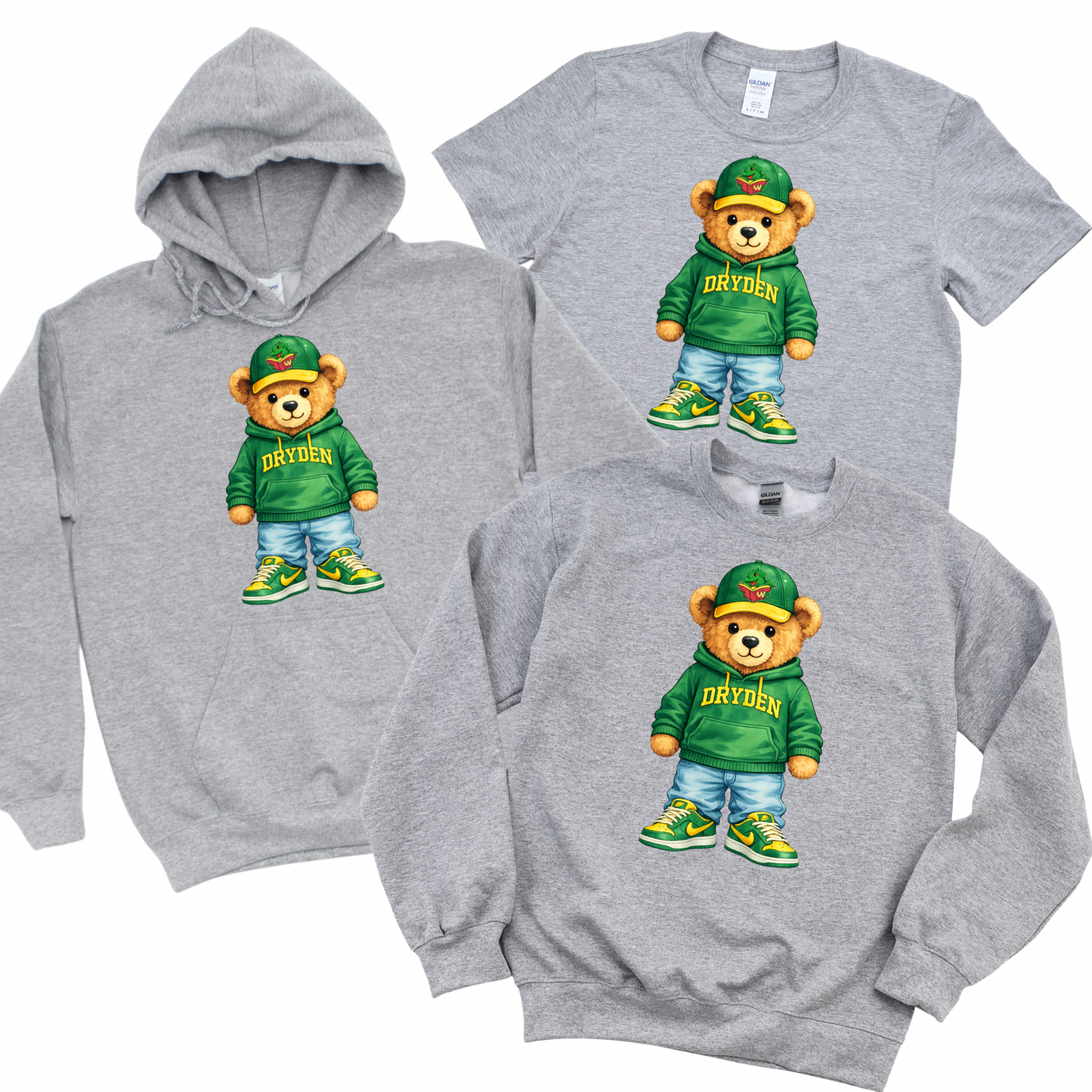 Varsity Bear: Dryden Edition - Athletic Gray | Dryden Spiritwear Fundraiser | LI Spirit & Sports Apparel