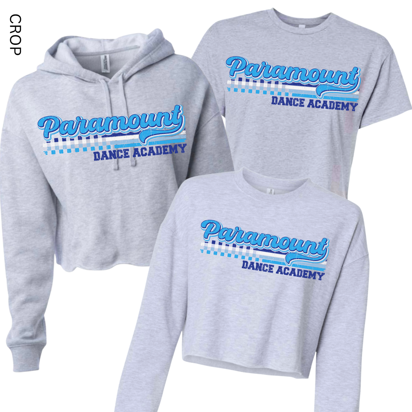 Paramount Speedway Cropped - Athletic Gray [Adult Sizes Only] | Paramount Dance Academy | LI Spirit & Sports Apparel