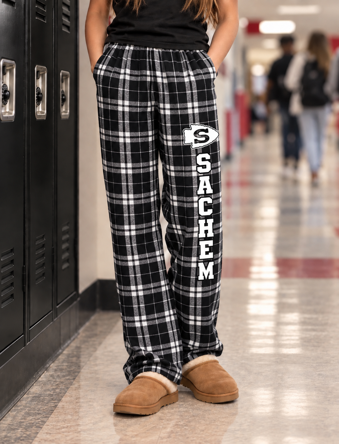 Sachem Flannel Pajama Pants - Black | Sachem Apparel | LI Spirit & Sports Apparel