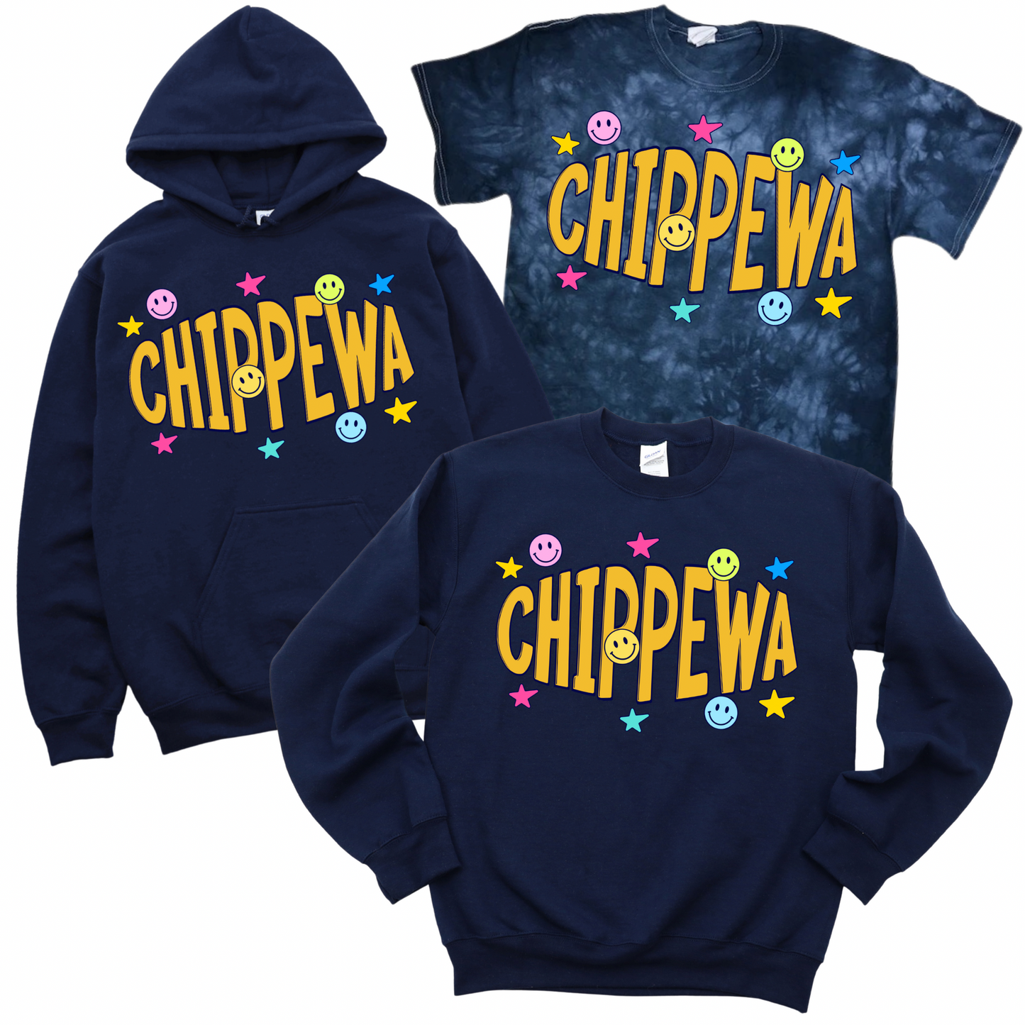 Chippewa Smiley & Stars | Chippewa Spiritwear Fundraiser | LI Spirit & Sports Apparel