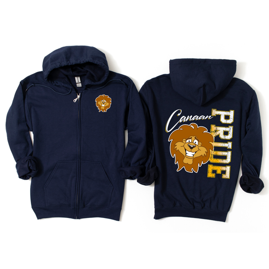 Canaan Pride Zip-Up Hoodie - Navy | Canaan Spiritwear Fundraiser | LI Spirit & Sports Apparel