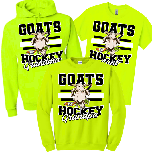 Goats Hockey Personalized - Safety Green | Goats Hockey Spiritwear | LI Spirit & Sports Apparel