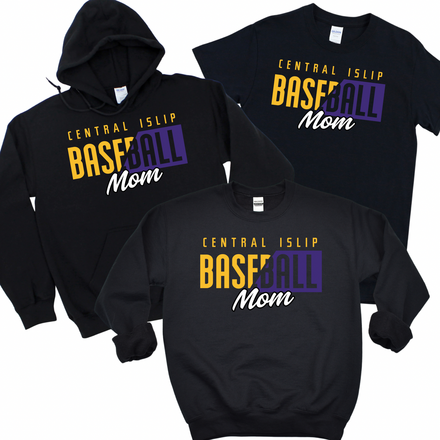 CI Split Baseball Mom - Black | CI Baseball Spiritwear Fundraiser | LI Spirit & Sports Apparel