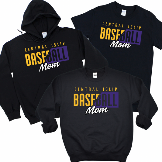CI Split Baseball Mom - Black | CI Baseball Spiritwear Fundraiser | LI Spirit & Sports Apparel