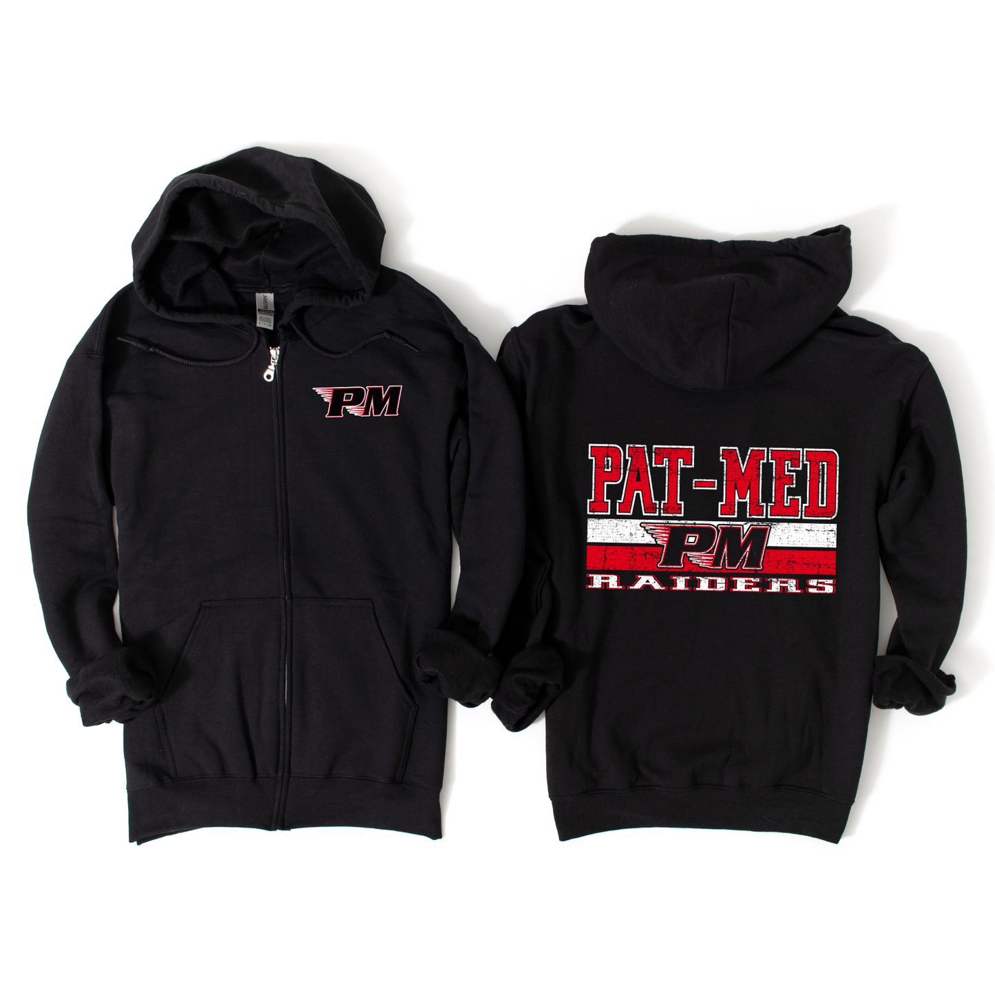 Vintage Pat-Med Zip-Up Hoodie - Black | Canaan Spiritwear Fundraiser | LI Spirit & Sports Apparel