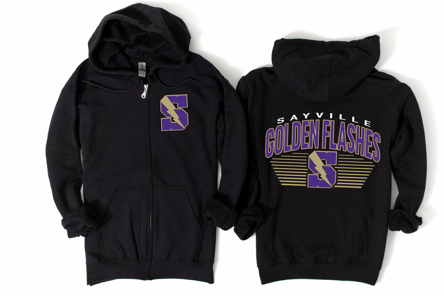 Sayville Golden Flashes Zip-Up Hoodie | Sayville Cheer Spiritwear Fundraiser | LI Spirit & Sports Apparel