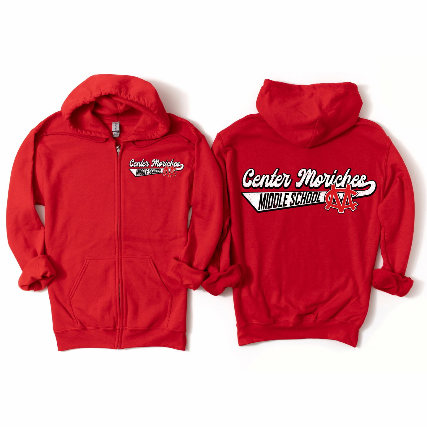 Retro Center Moriches Zip-Up Hoodie | Center Moriches MS Spiritwear Fundraiser | LI Spirit & Sports Apparel