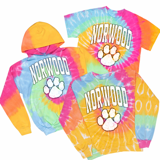 Varsity Norwood Paw - Pastel Tie Dye | Norwood Elementary Spiritwear Fundraiser | LI Spirit & Sports Apparel