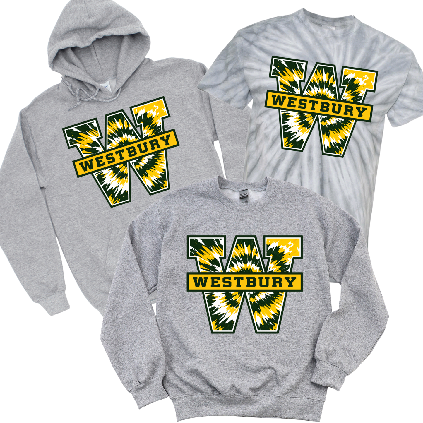 Westbury Tie Dye - Athletic Gray | Dryden Elementary Spiritwear Fundraiser | LI Spirit & Sports Apparel