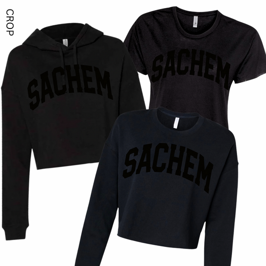 Puffed Sachem Black on Black Cropped | Sagamore Spiritwear Fundraiser | LI Spirit & Sports Apparel