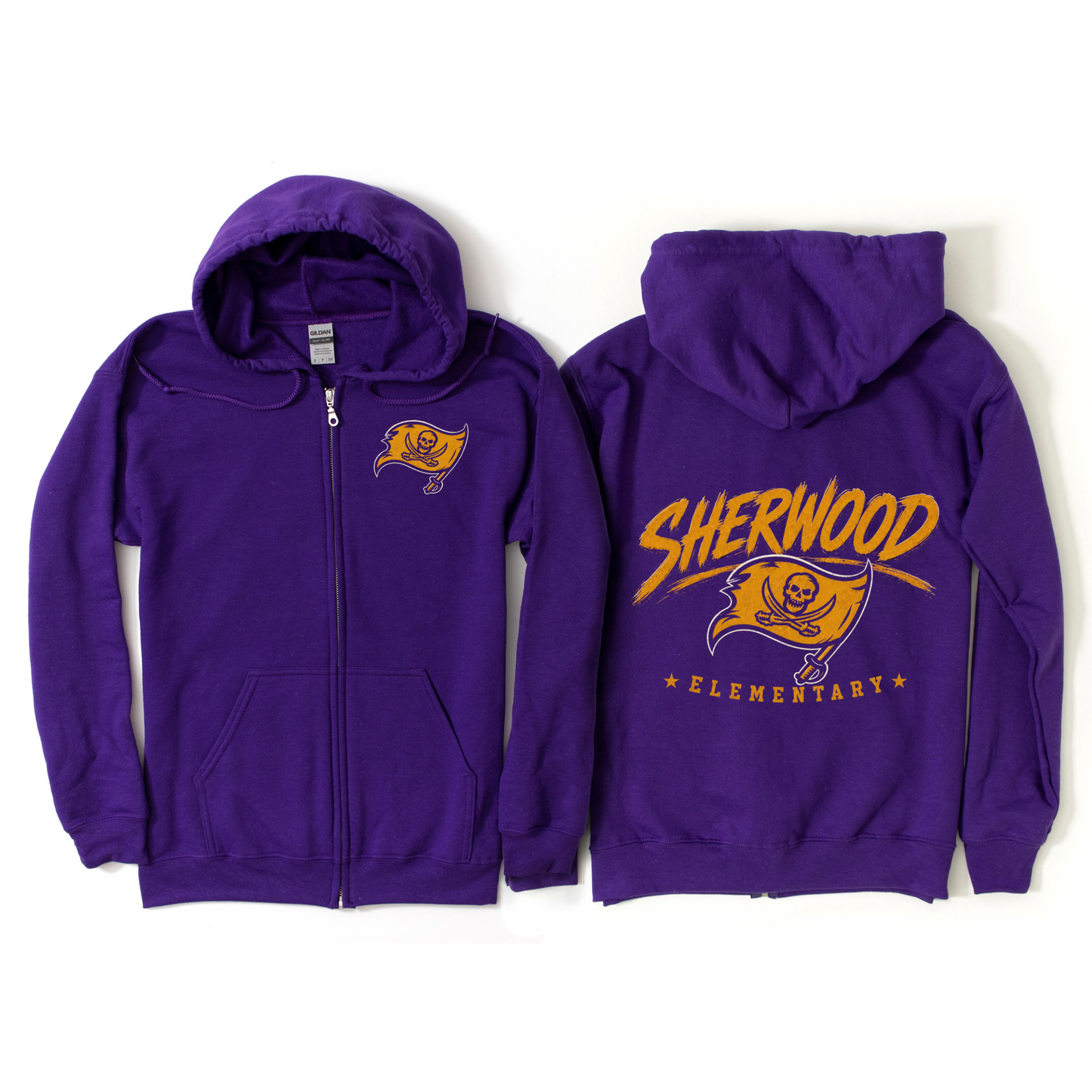 Sherwood Rush Zip-Up Hoodie - Purple | Sherwood Elementary Spiritwear Fundraiser | LI Spirit & Sports Apparel
