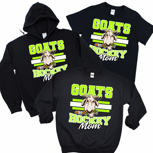 Goats Hockey Mom - Black | Goats Hockey Spiritwear | LI Spirit & Sports Apparel