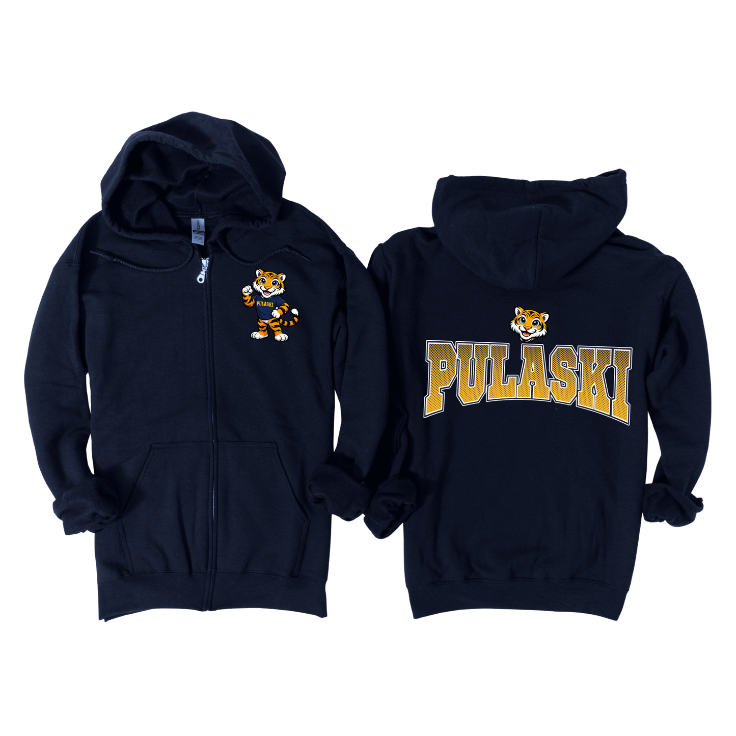 Legacy Pulaski Zip-Up Hoodie - Navy | Pulaski Road Spiritwear Fundraiser | LI Spirit & Sports Apparel