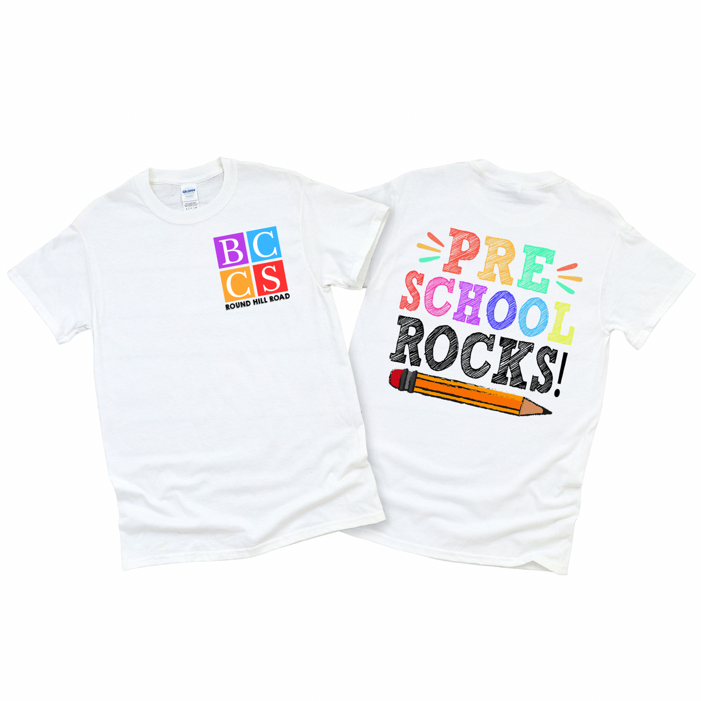 BCCS Round Hill Preschool Rocks - White | BCCS Round Hill Road Spiritwear Fundraiser | LI Spirit & Sports Apparel