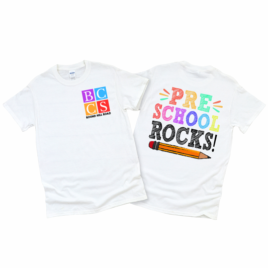 BCCS Round Hill Preschool Rocks - White | BCCS Round Hill Road Spiritwear Fundraiser | LI Spirit & Sports Apparel