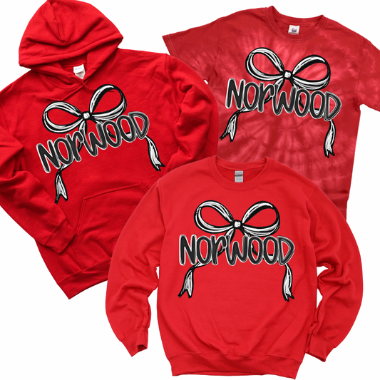 Norwood Bow - Red | Norwood Ave Spiritwear Fundraiser | LI Spirit & Sports Apparel