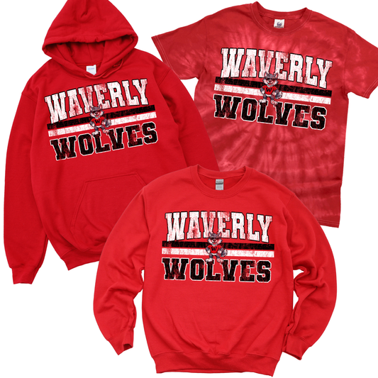 Vintage Waverly Wolves - Red | Waverly Elementary Spiritwear Fundraiser | LI Spirit & Sports Apparel