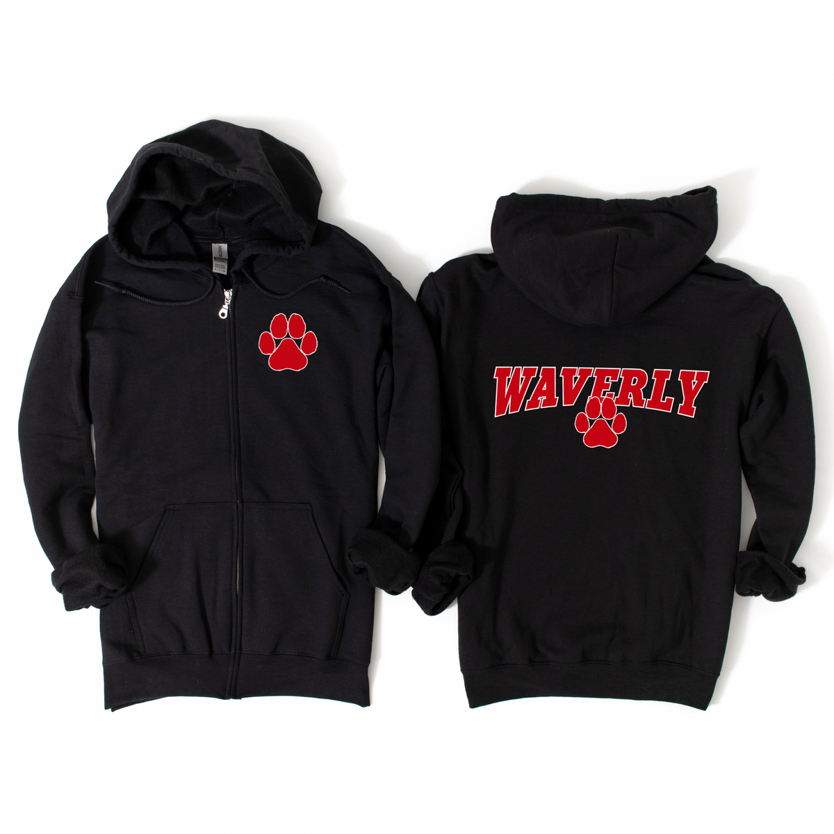 Waverly Arch Zip-Up Hoodie - Black | Waverly Spiritwear Fundraiser | LI Spirit & Sports Apparel