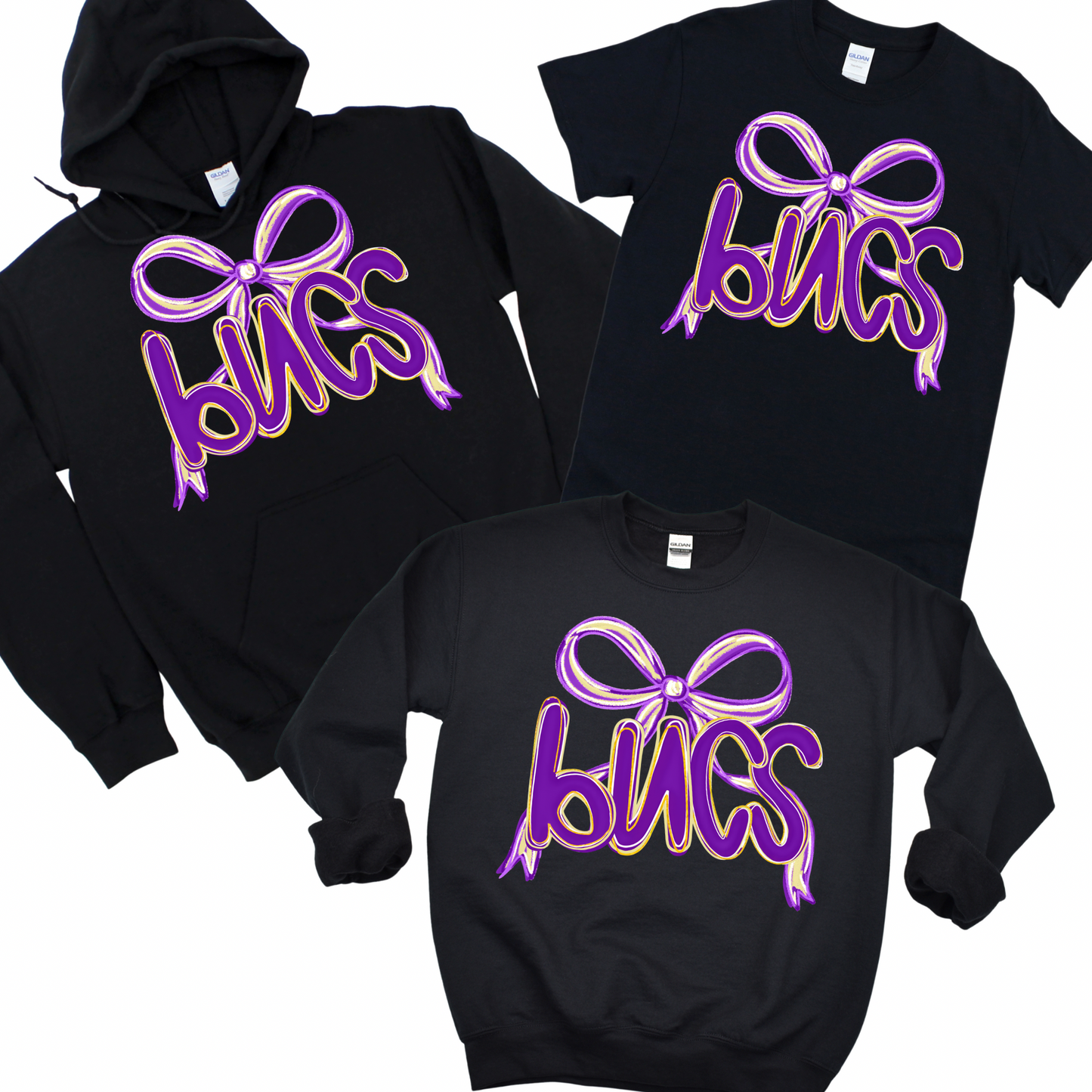 Bucs Bow - Black | Wing Elementary Spiritwear Fundraiser | LI Spirit & Sports Apparel