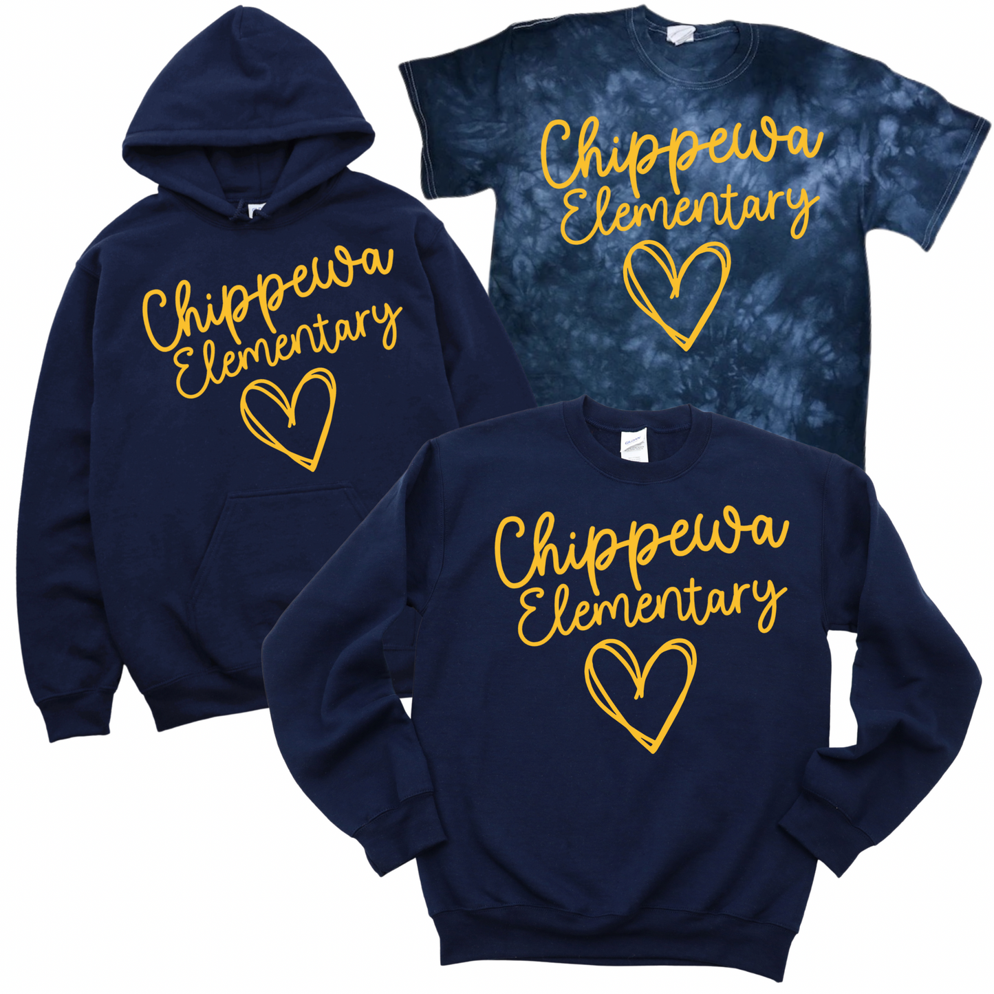 Puffed Chippewa Heart | Chippewa Spiritwear Fundraiser | LI Spirit & Sports Apparel