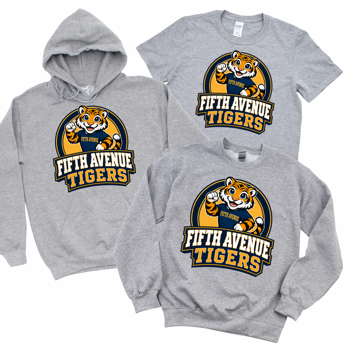 Fifth Avenue Tigers - Athletic Gray | Fifth Avenue Spiritwear Fundraiser | LI Spirit & Sports Apparel