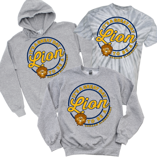 It’s a Great Day to be a Lion-Canaan Elementary- Athletic Gray | Canaan Spiritwear Fundraiser | LI Spirit & Sports Apparel