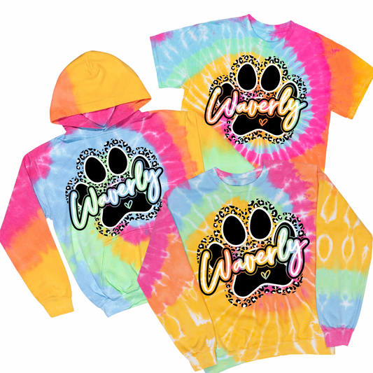 Waverly Leopard Paw Print Tie Dye | Waverly Spiritwear Fundraiser | LI Spirit & Sports Apparel