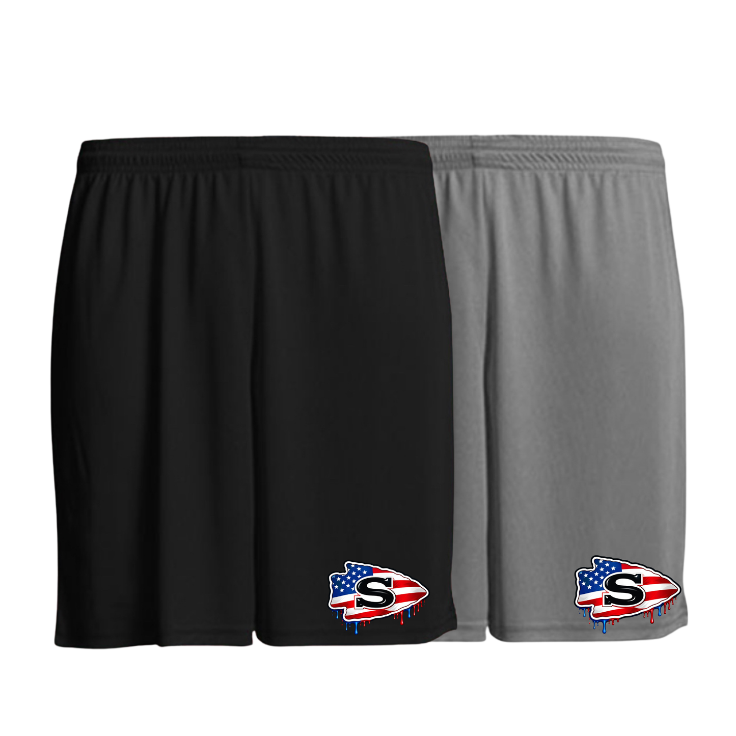 Sachem American Drippy Flag Boys/Mens Shorts | Nokomis Spiritwear Fundraiser | LI Spirit & Sports Apparel