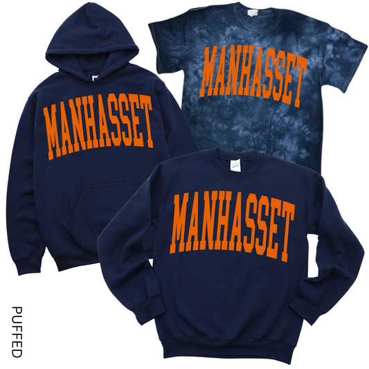 Puffed Varsity Manhasset - Navy | Munsey Park Spiritwear Fundraiser | LI Spirit & Sports Apparel