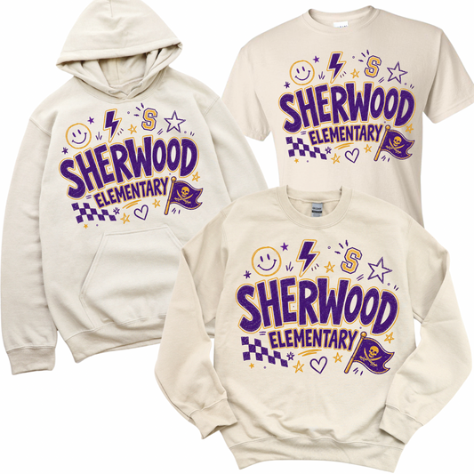 Sherwood Doodle - Sand | Sherwood Elementary Spiritwear Fundraiser | LI Spirit & Sports Apparel