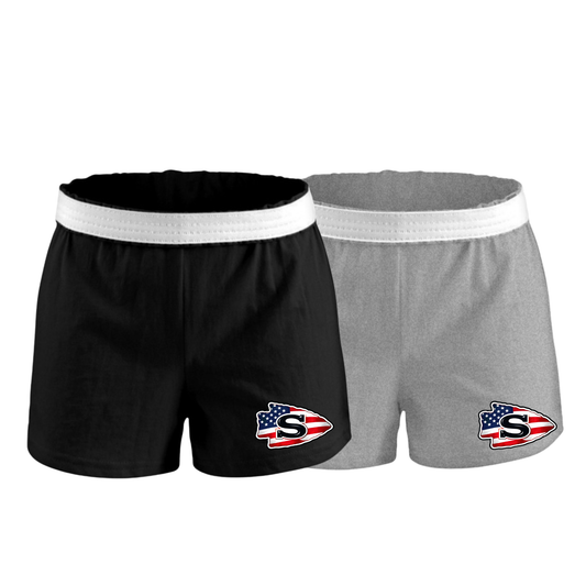 Sachem American Flag Girls/Womens Shorts | Nokomis Spiritwear Fundraiser | LI Spirit & Sports Apparel