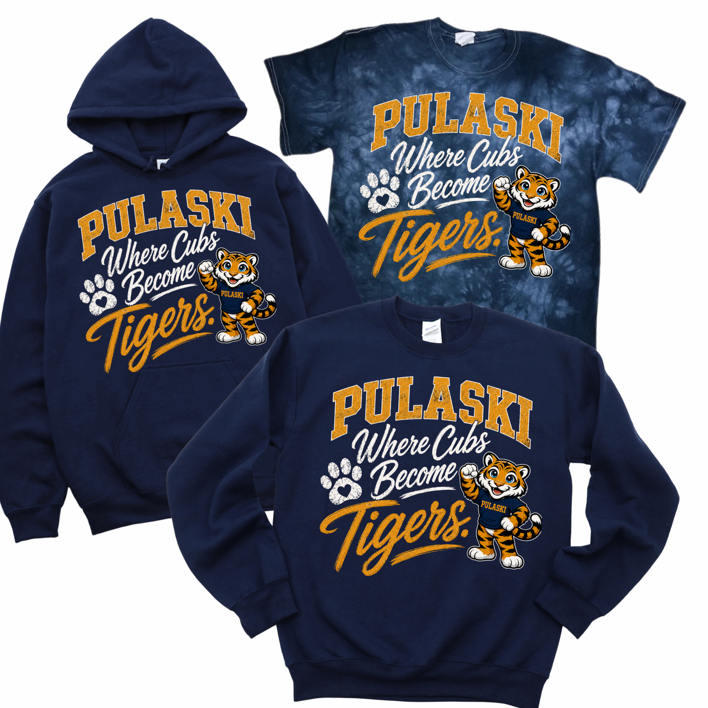 Pulaski Where Cubs Become Tigers - Navy | Pulaski Road Spiritwear Fundraiser | LI Spirit & Sports Apparel