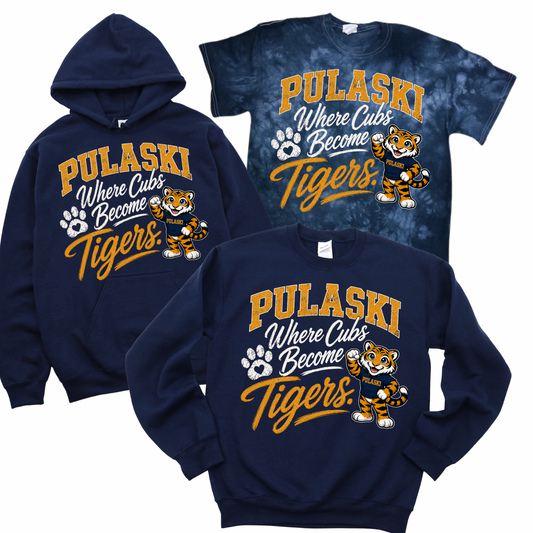 Pulaski Where Cubs Become Tigers - Navy | Pulaski Road Spiritwear Fundraiser | LI Spirit & Sports Apparel