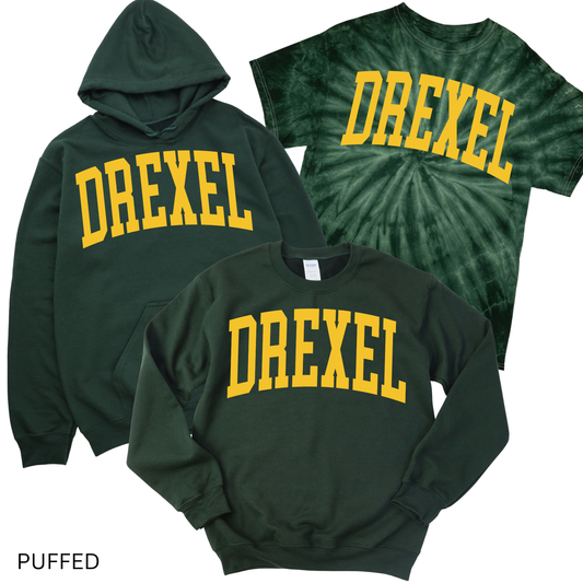 Puffed Varsity Drexel - Forest Green | Drexel Avenue Apparel | LI Spirit & Sports Apparel