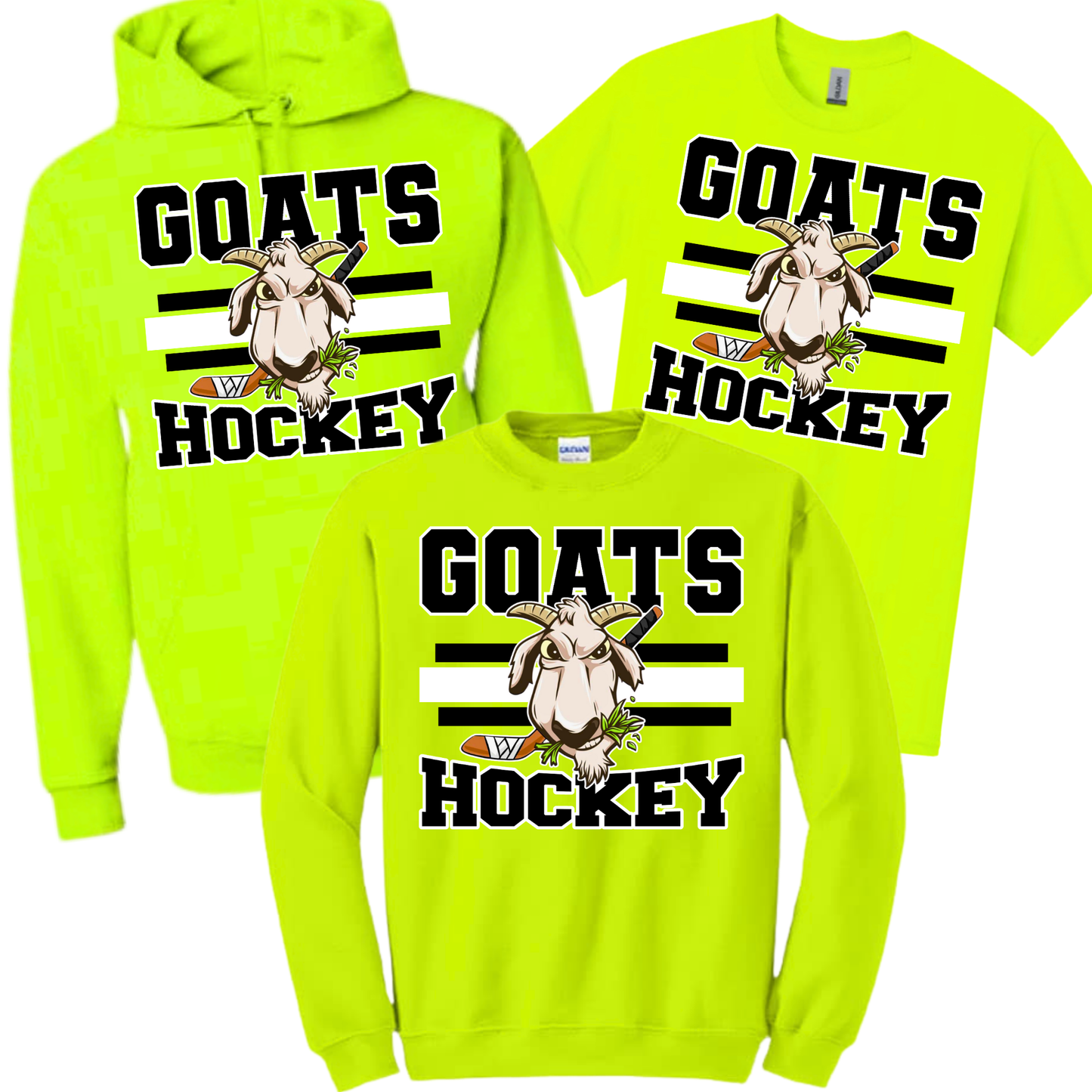 Goats Hockey - Safety Green | Goats Hockey Spiritwear | LI Spirit & Sports Apparel