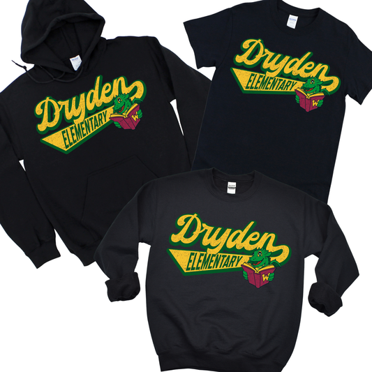 Retro Dryden Elementary - Black | Dryden Elementary Spiritwear Fundraiser | LI Spirit & Sports Apparel