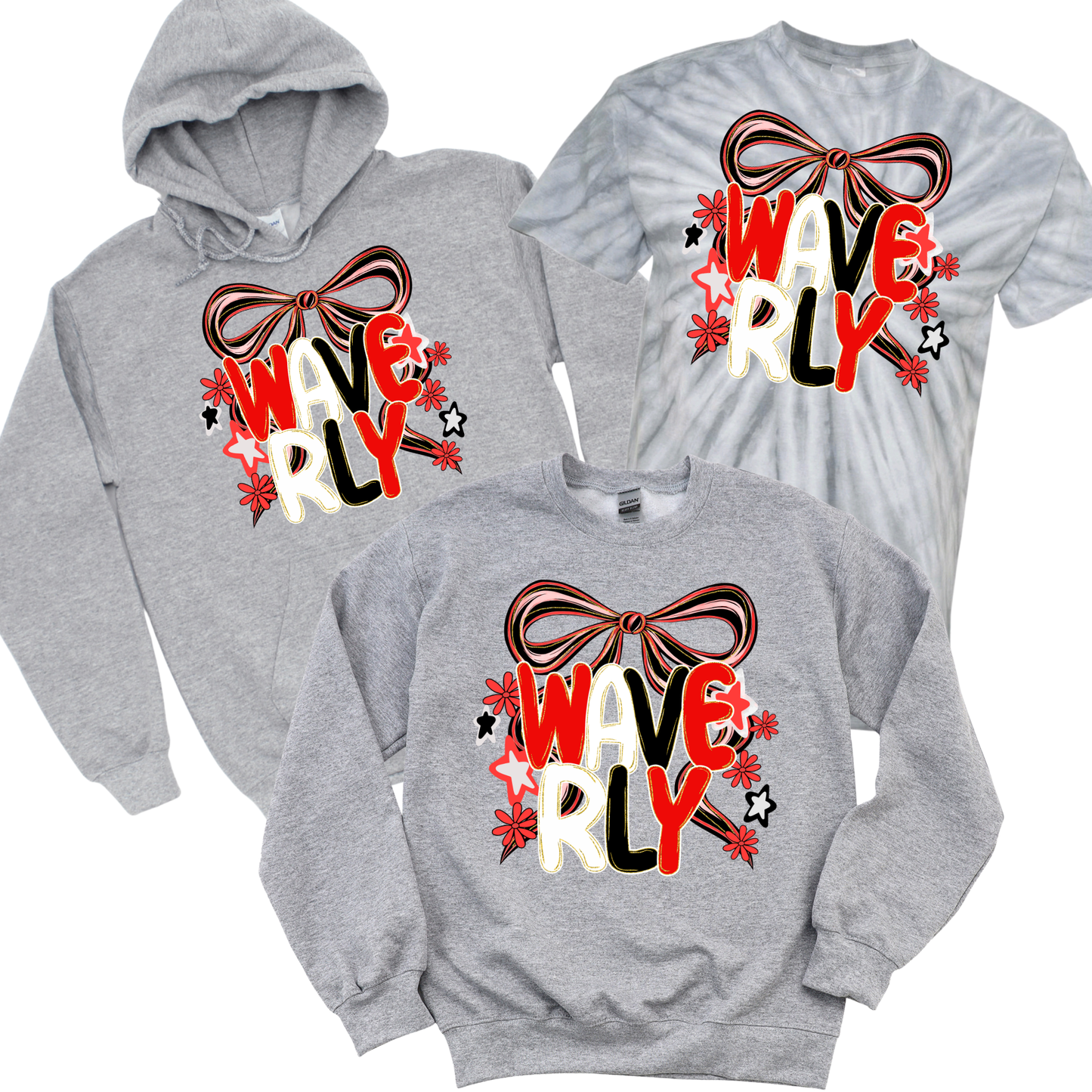 Waverly Preppy Bow - Athletic Gray | Waverly Elementary Spiritwear Fundraiser | LI Spirit & Sports Apparel