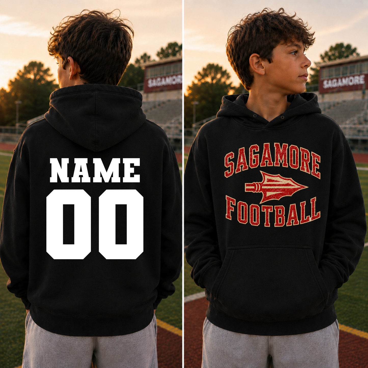 Sagamore Football Personalized - Black | Sagamore Football | LI Spirit & Sports Apparel