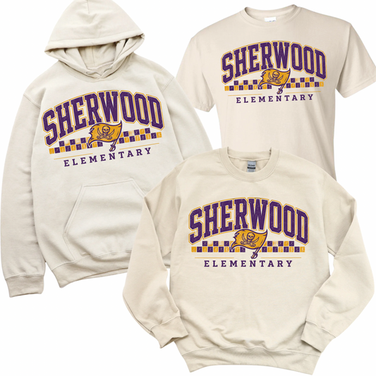 Sherwood Checkered - Sand | Sherwood Elementary Spiritwear Fundraiser | LI Spirit & Sports Apparel