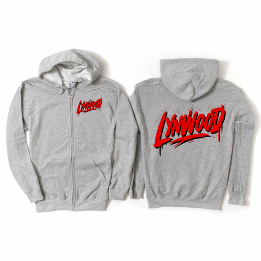Drip Lynwood Athletic Gray Zip-Up Hoodie | Lynwood Spiritwear Fundraiser | LI Spirit & Sports Apparel