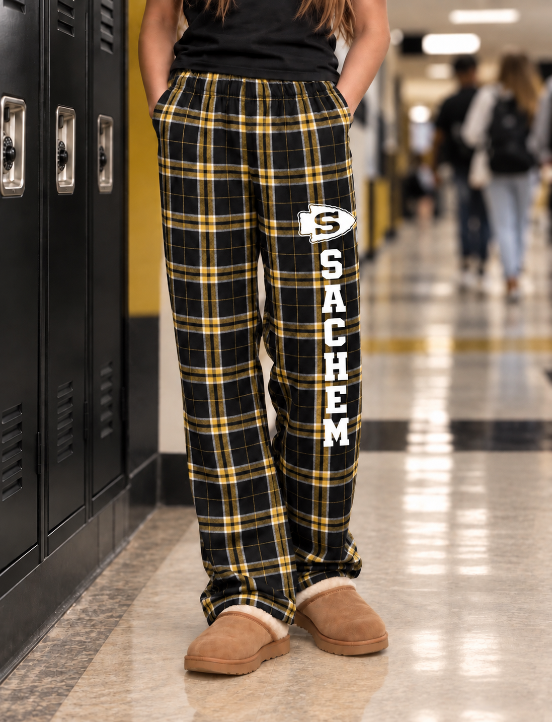 Sachem Flannel Pajama Pants - Gold | Sachem Apparel | LI Spirit & Sports Apparel