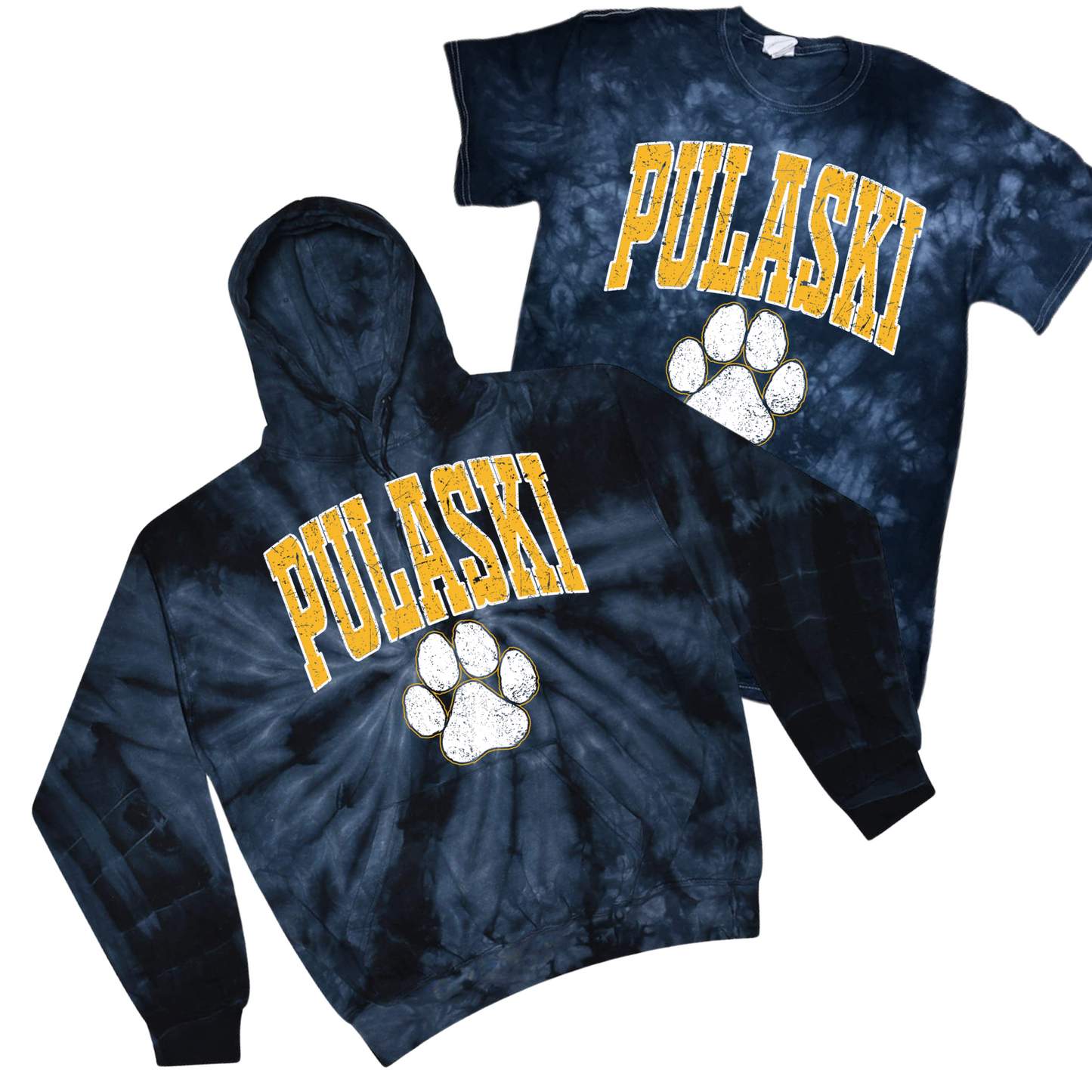 Varsity Pulaski Paw Print [Pick Your Own Tie Dye] | Pulaski Road Spiritwear Fundraiser | LI Spirit & Sports Apparel